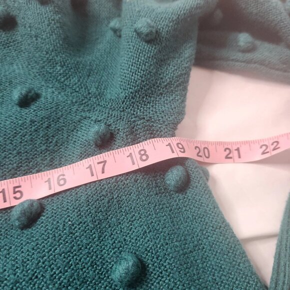 Lilly Pulitzer Women's Size Medium Green Kippa Sweater Pouf Sleeveless Balls - Picture 2 of 10